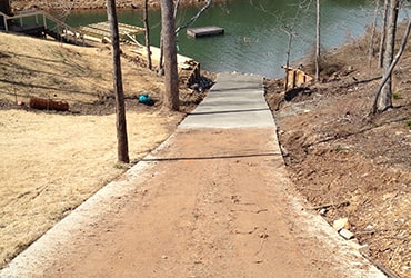 long concrete driveway