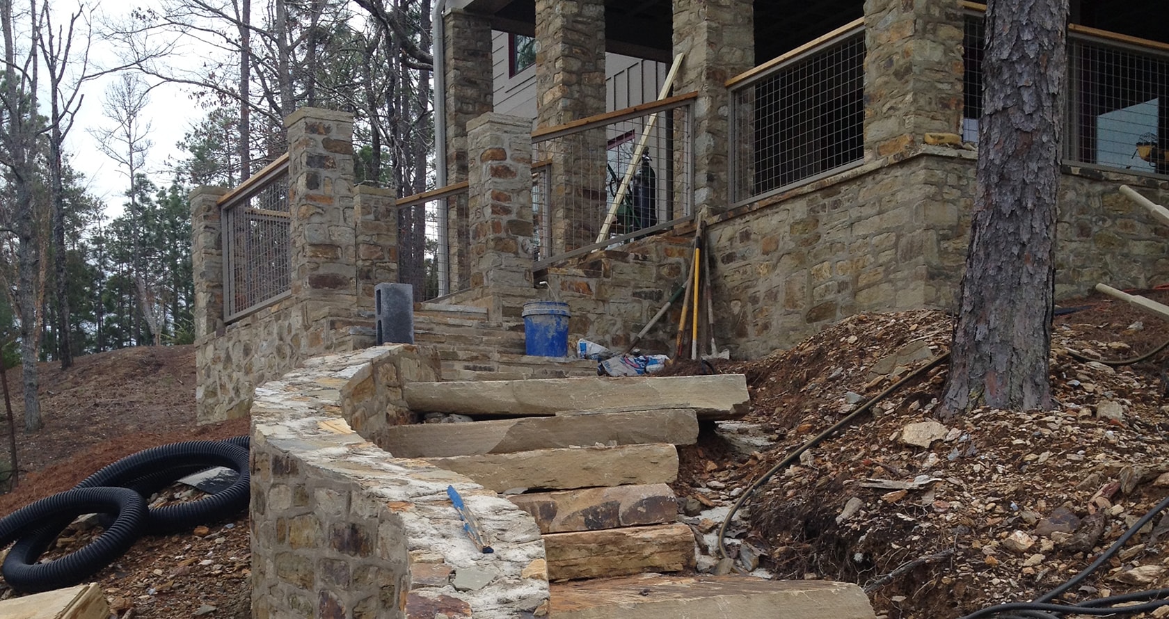 outdoor stone stairway
